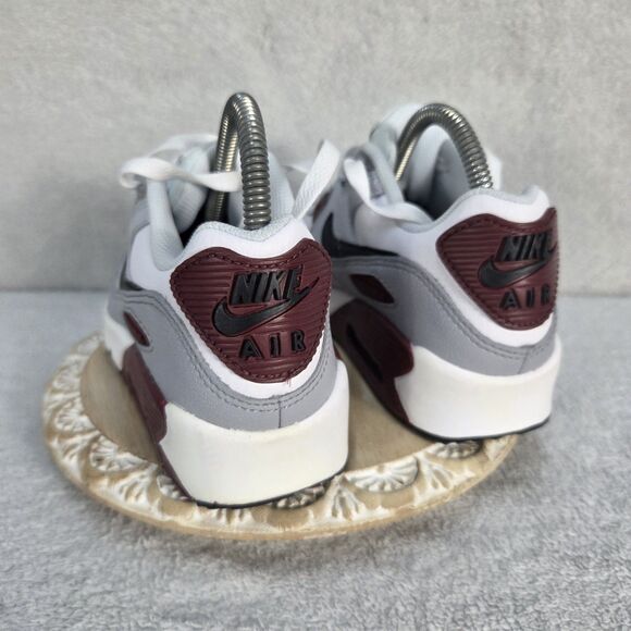 Nike Air Max 90 Boys Sz 4Y Grey White  CD6864-125 Running Athletic Leather Shoes - Picture 6 of 13